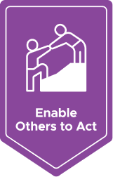 Purple badge that says Enable Others to Act